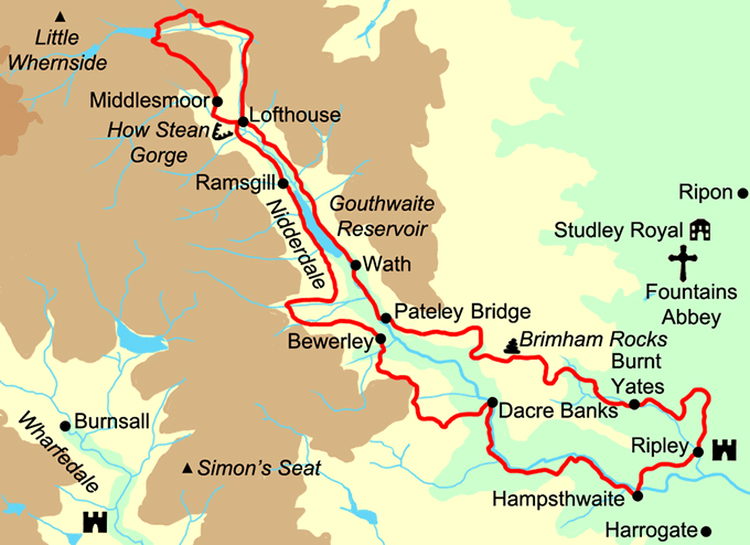 Nidderdale Way Map