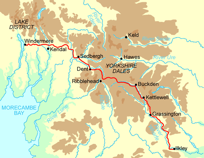 Dales Way map