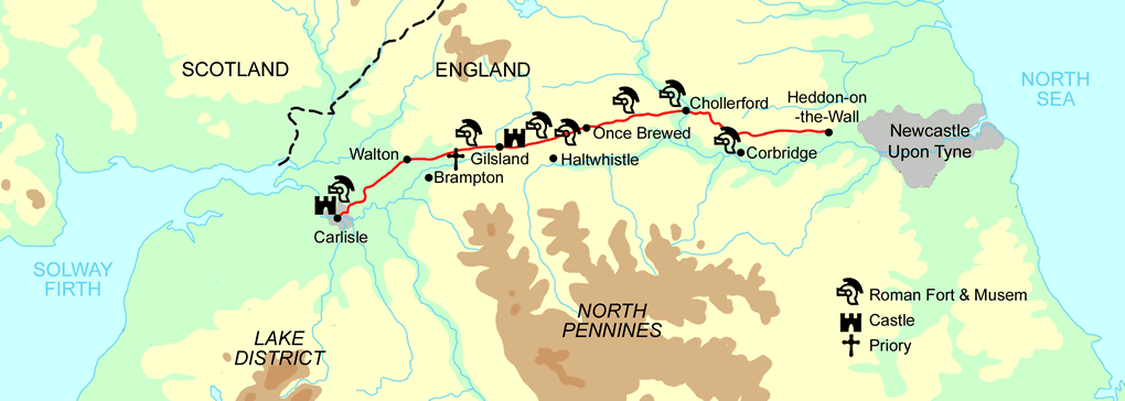 Best of Hadrian's Wall  map