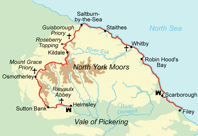 Cleveland Way map