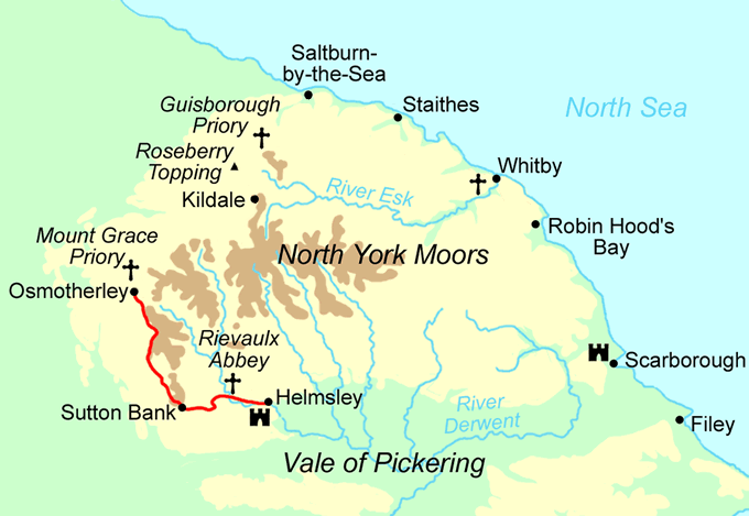 Cleveland Way Short Break  map