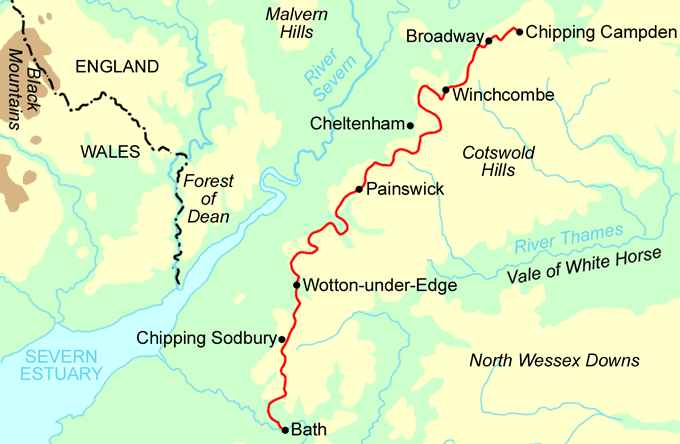 Cotswolds Walking Trails Map Cotswold Way In 6 To 13 Days — Contours Walking Holidays