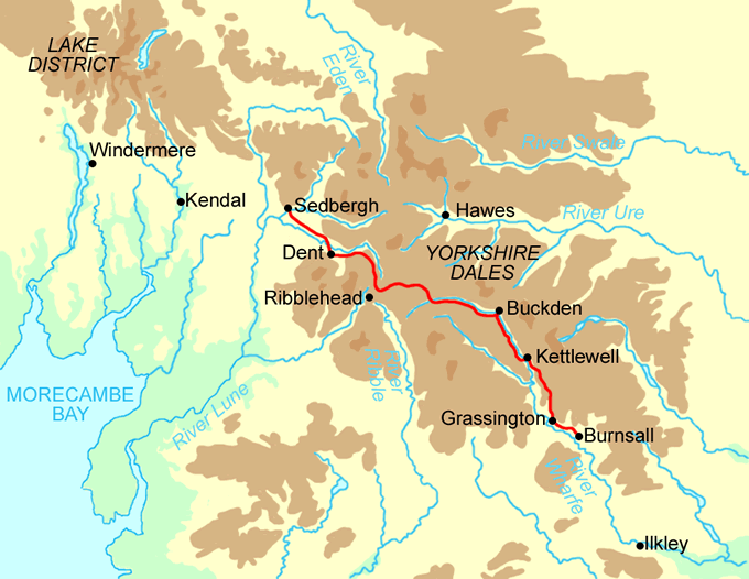 Dales Way Highlights map