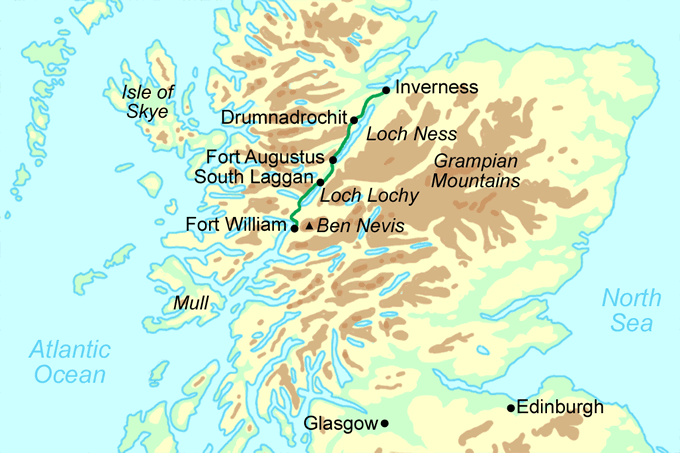 Great Glen Way map