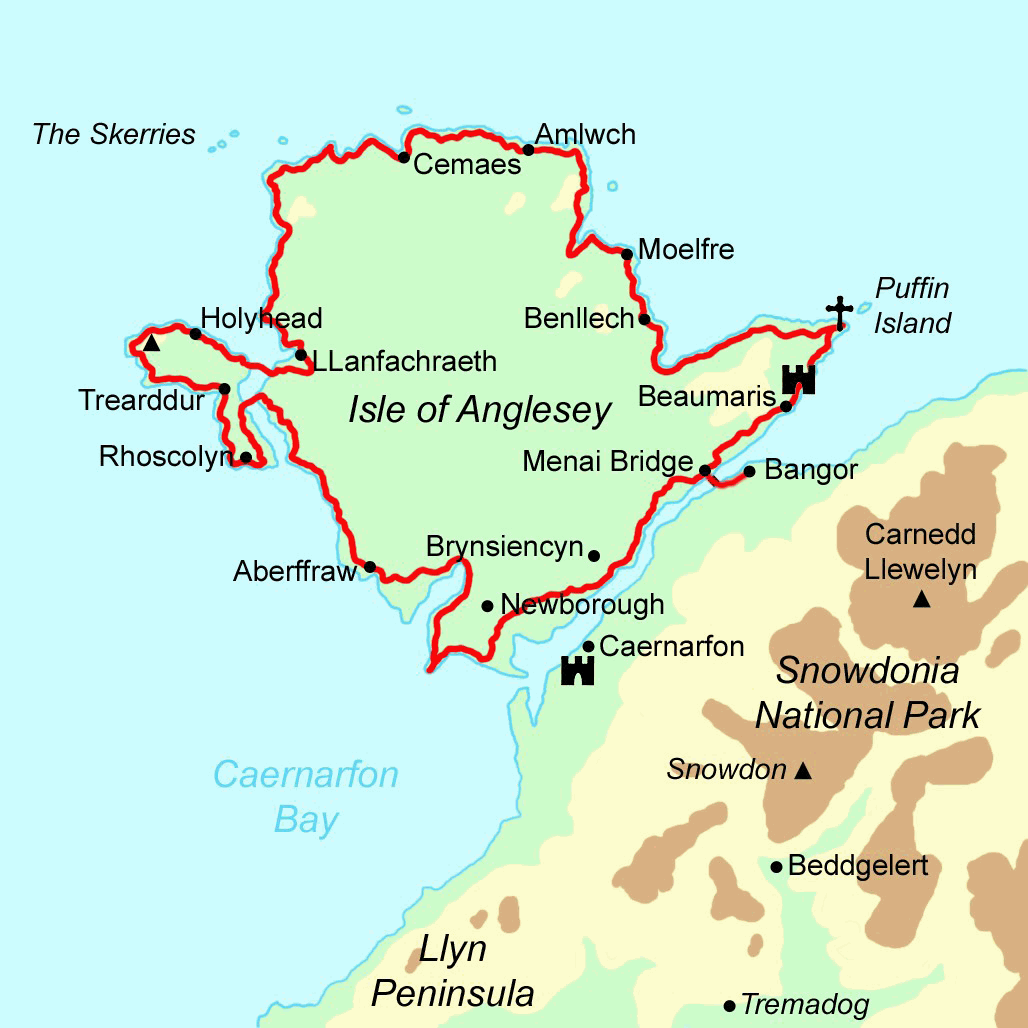 Isle of Anglesey Coast Path  map