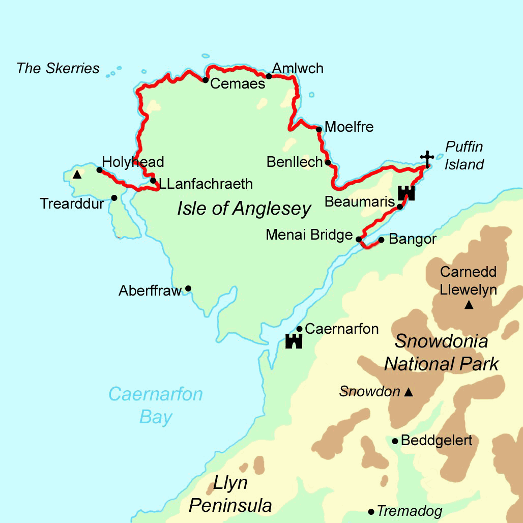 Isle of Anglesey Coast Path - North Section map