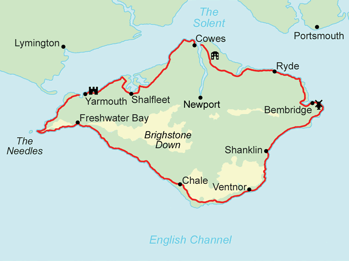 Freshwater Isle Of Wight Map Isle Of Wight Coast Path In 4-7 Days — Contours Walking Holidays