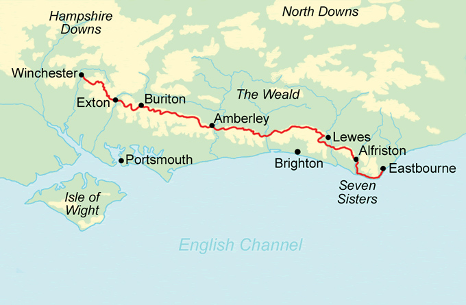 South Downs Way Map Walk The South Downs Way In 6-10 Days — Contours Walking Holidays