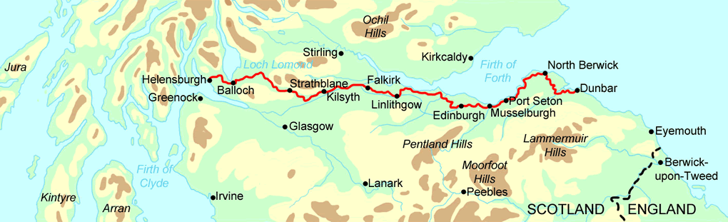 John Muir Way map