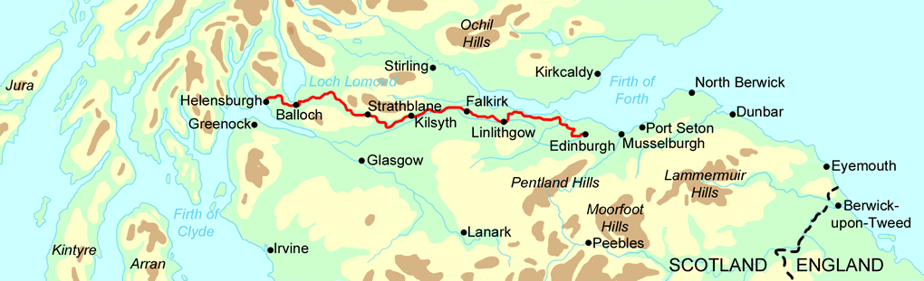 John Muir Way - West Section map
