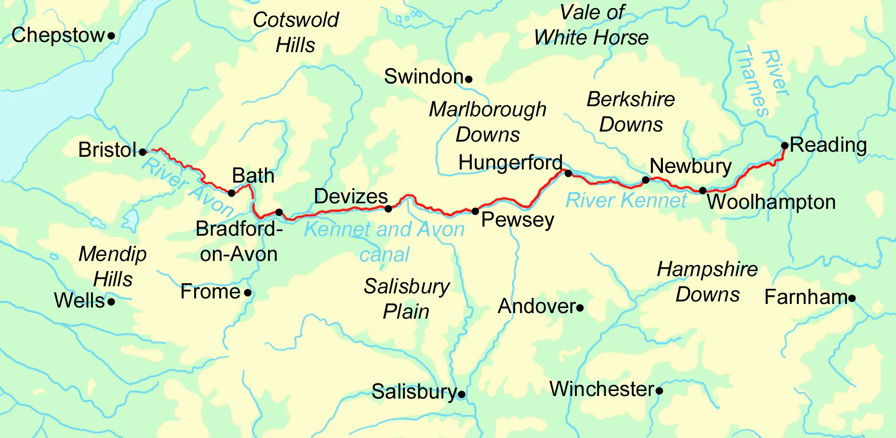 kennet and avon canal map Kennet And Avon Canal Walk In 5 15 Days Contours Walking Holidays