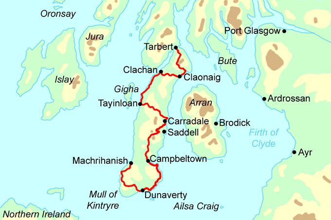Kintyre Way map