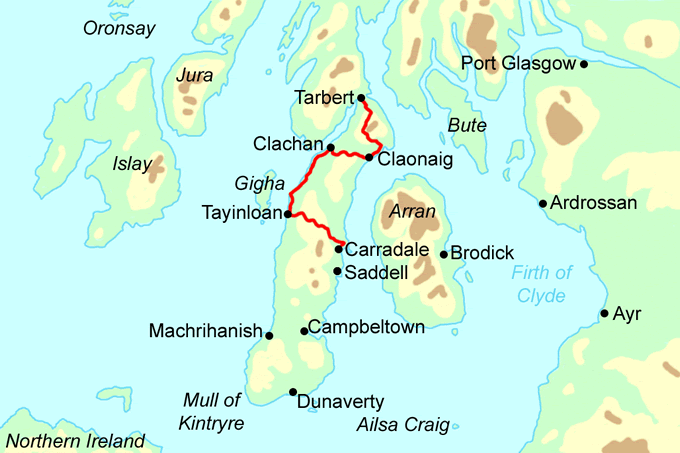 Kintyre Way - North Section map