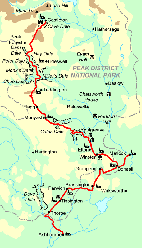 Limestone Way map