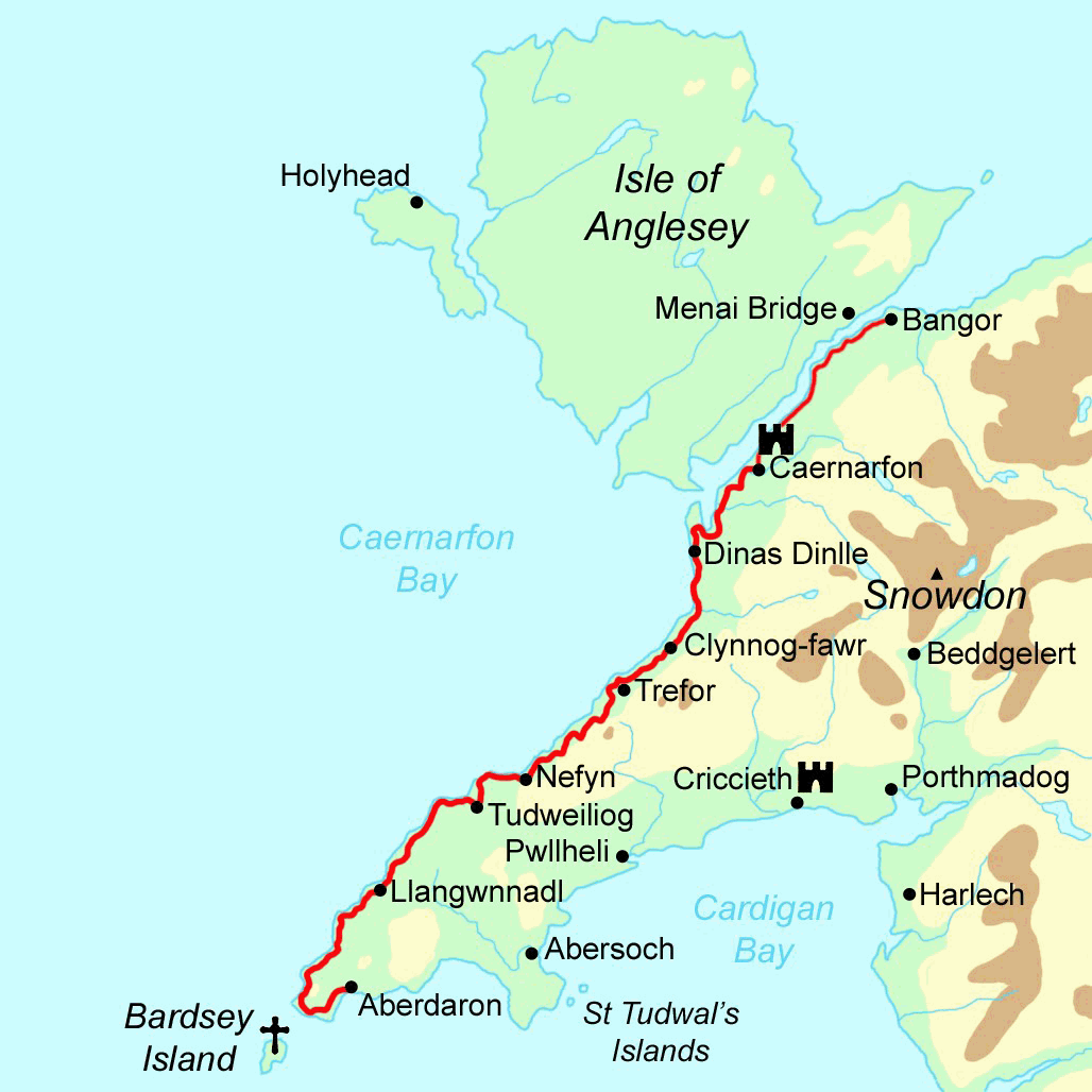Llyn Coast Path - North Section map