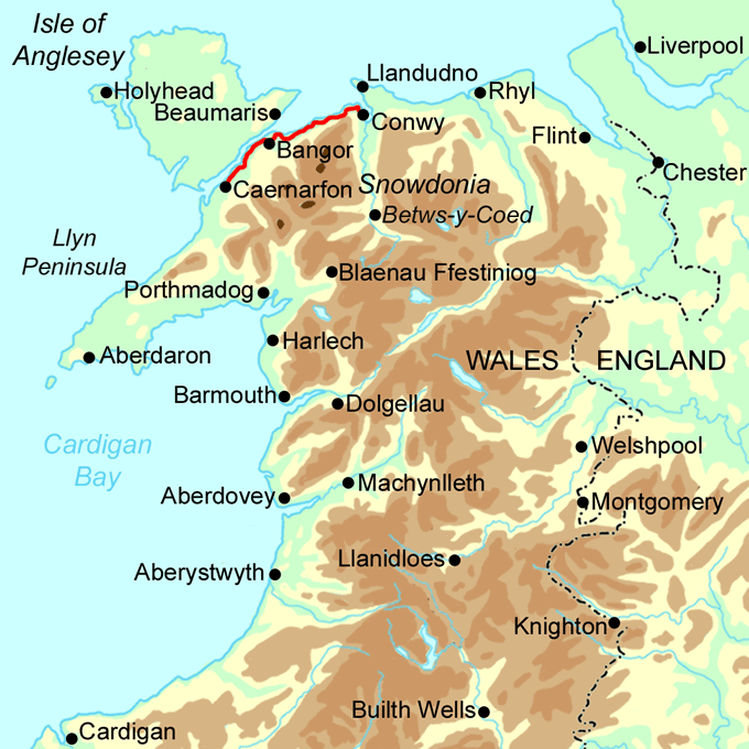 North Wales Coast Path Highlights map