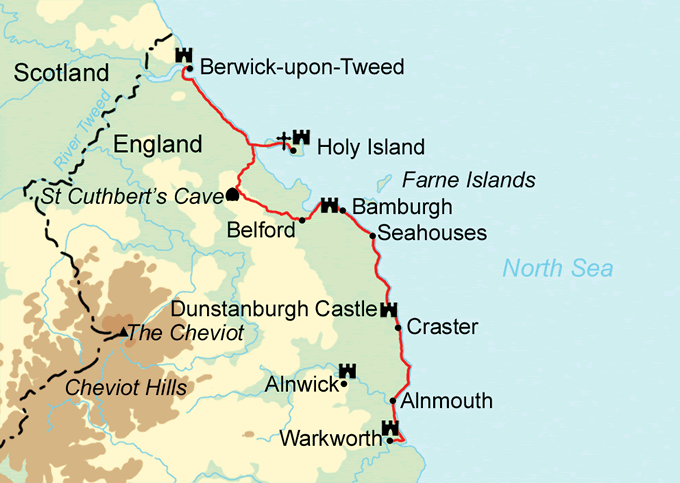 northumberland tourism map
