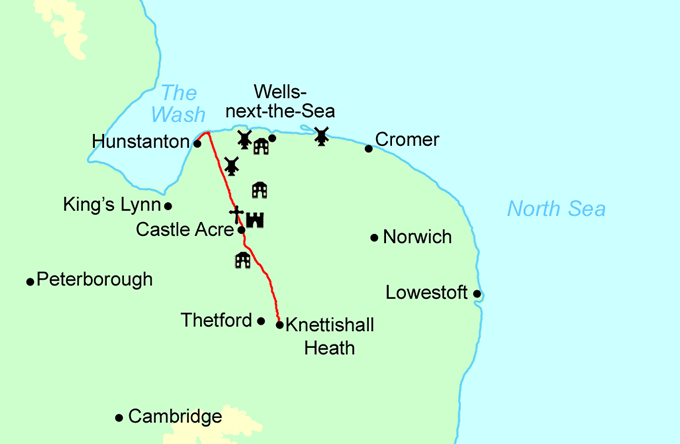 Peddars Way Trail Running Holiday Map