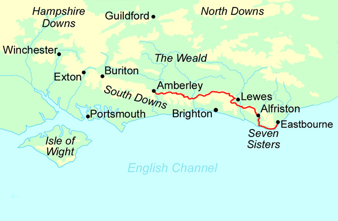 South Downs Way - East Section map