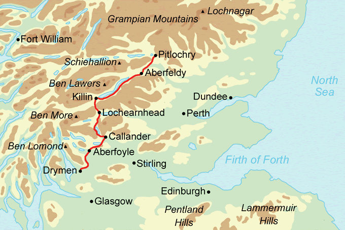 Rob Roy Way map