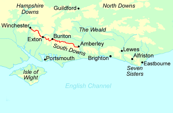 South Downs Way - West Section map
