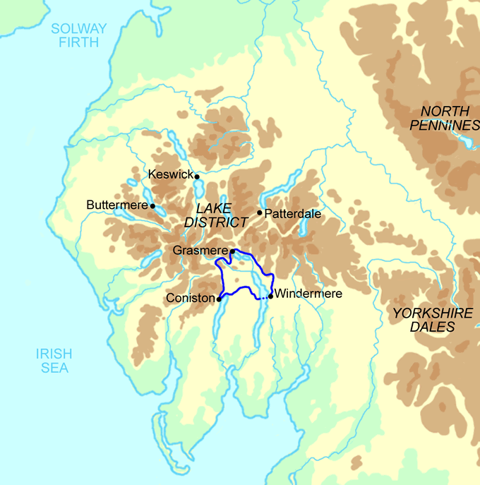 South Lakes Short Break map