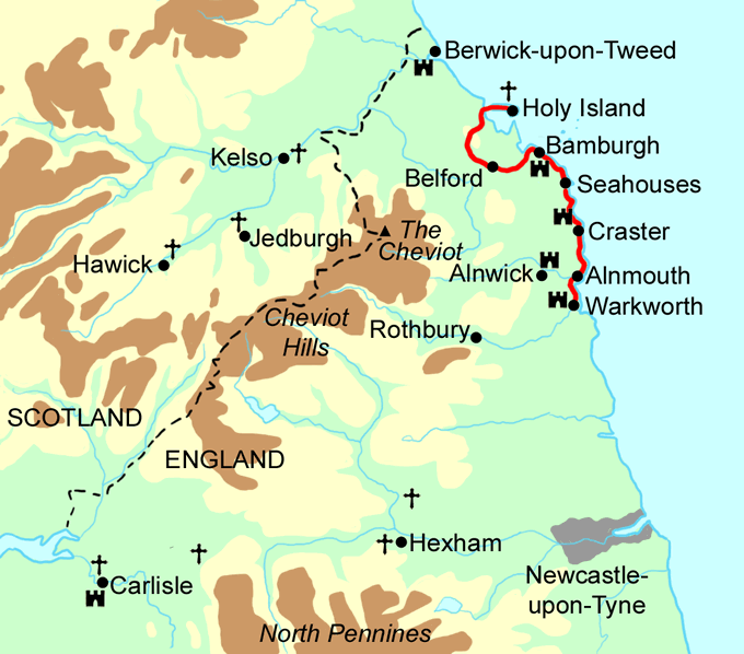 St Oswald's Way - Coast section map