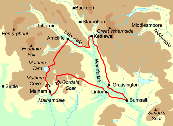 Three Dales Way map