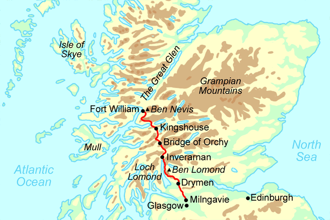 West Highland Way map