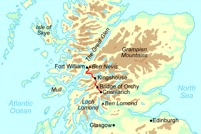 West Highland Way - North Section map
