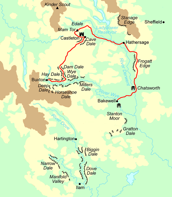 White Peak Way - North section map