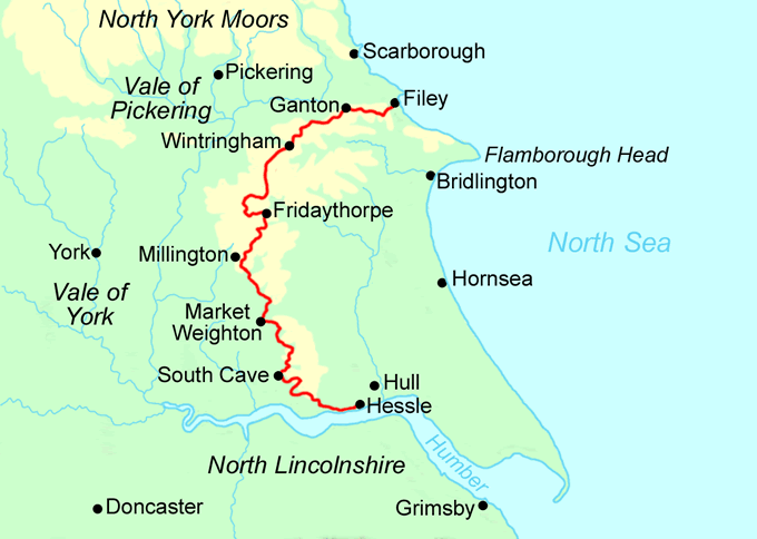 Yorkshire Wolds Way map