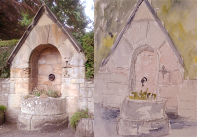 Painting by Wendy Forrest-Charde: before and after image